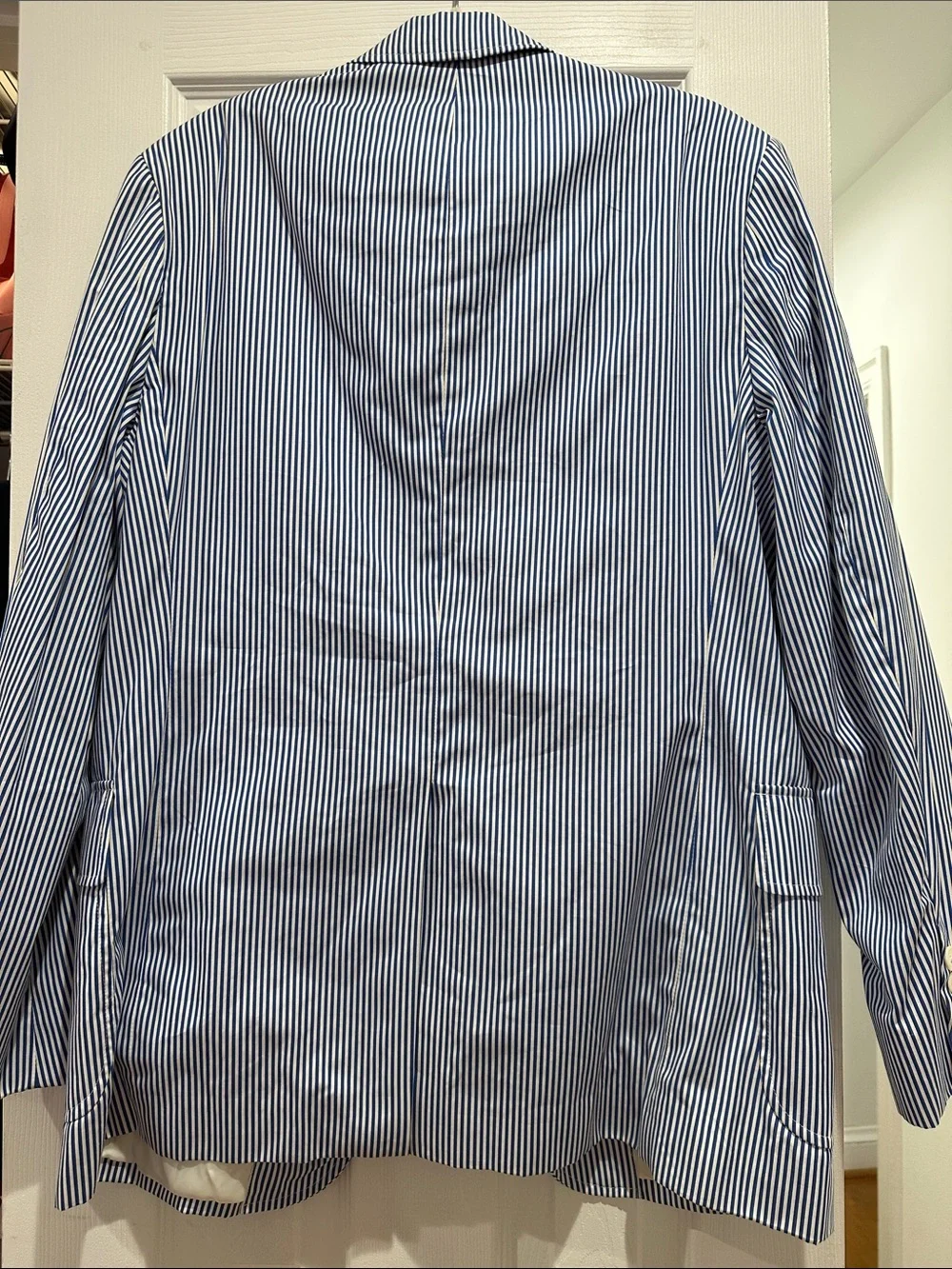 Polo by Ralph Lauren Navy & White Striped Seersucker Blazer